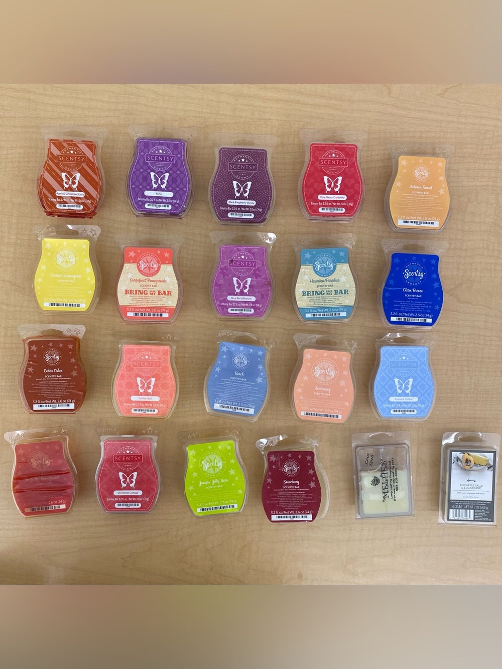 Lot of 21: Partials/Full Assorted Scentsy 3.2 oz Wax Bars Mixed Variety w/ 2 Non